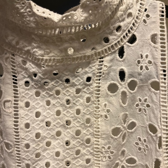Anthropologie white eyelet embroidery top - Picture 2 of 9